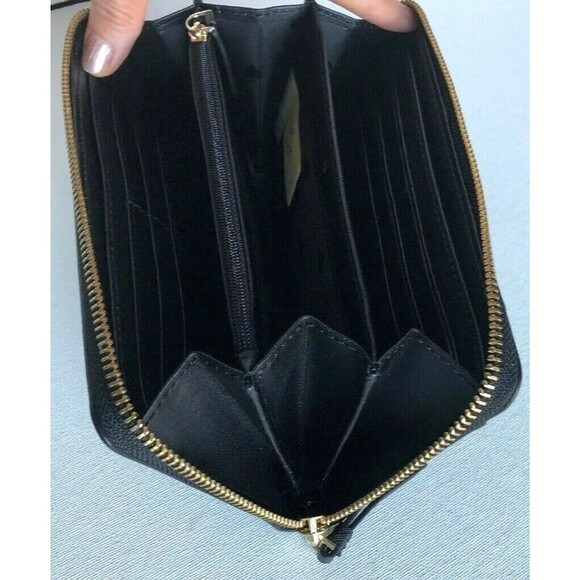 New Kate Spade Cameron Large Continental Wallet Saffiano Leather Black - Picture 3 of 7